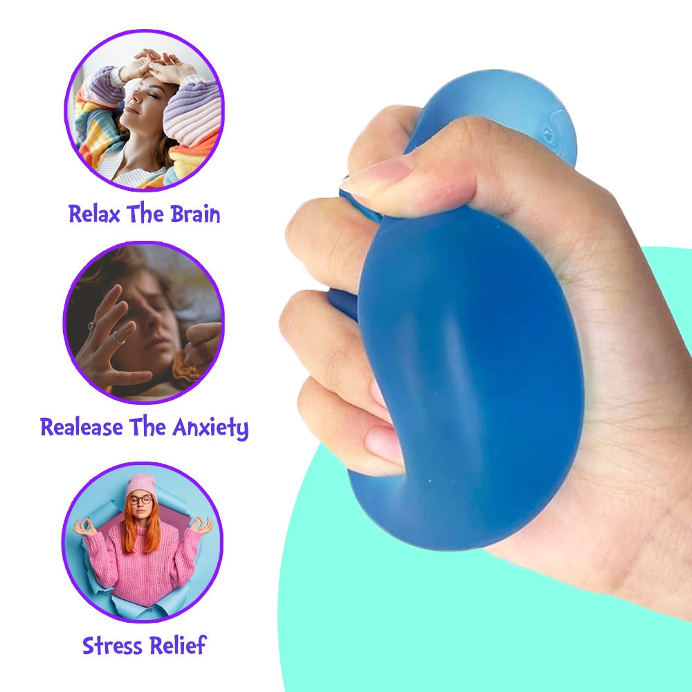 Square Stress Cube – Ice Cube Squishy Toy for Kids & Adults | Fidget Cube, Non-Toxic Sensory Squishy Ball, Stress Relief & Anxiety Toy – 2.17inBlue