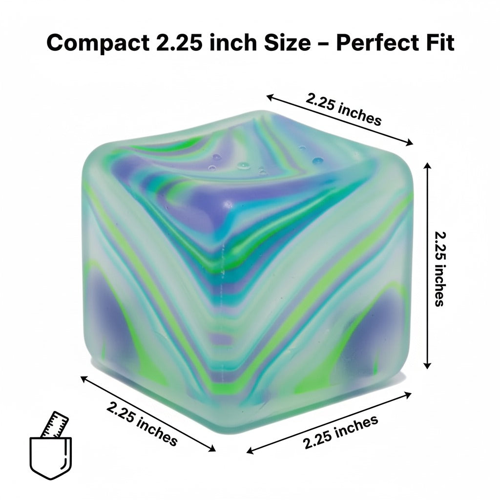 Square Stress Cube – Ice Cube Squishy Toy for Kids & Adults | Fidget Cube, Non-Toxic Sensory Squishy Ball, Stress Relief & Anxiety Toy – 2.17in