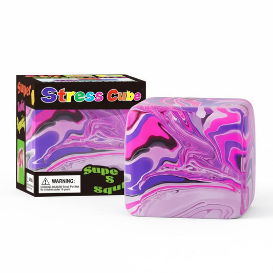 Square Stress Cube – Ice Cube Squishy Toy for Kids & Adults | Fidget Cube, Non-Toxic Sensory Squishy Ball, Stress Relief & Anxiety Toy – 2.17in