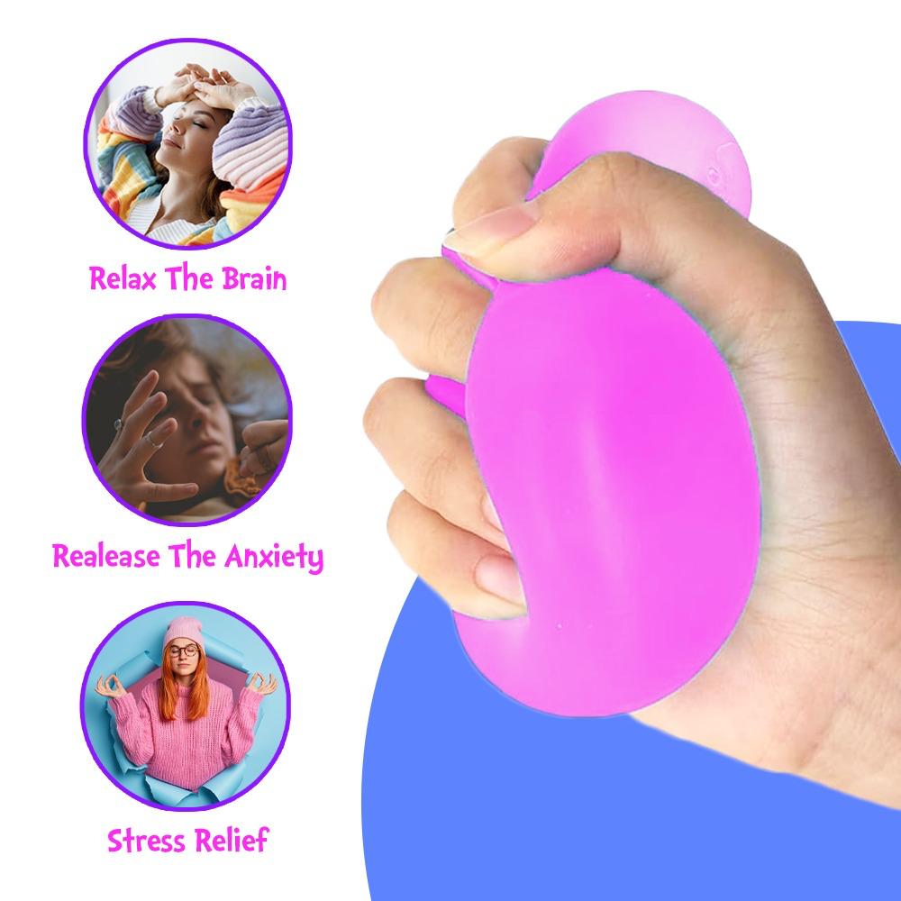 Stress Cube. Fidget Toys for Kids & Adults. Sensory Squeeze Toy- Non-Toxic, BPA-Free & Hypoallergenic - Squishy Cube Anxiety & Stress Reliever for Home, Office & School 2.17in (Purple)